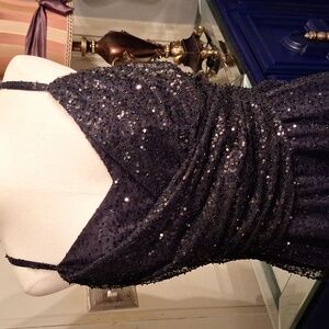 Elegant LUXE Black Sequin Dress